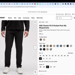 Lululemon Mens Black ABC